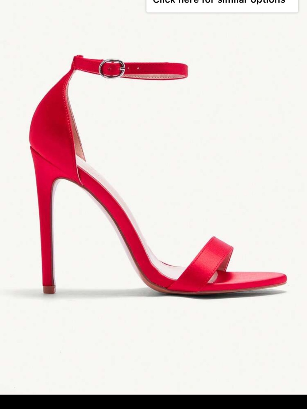 SHEIN Red Satin Ankle-Strap Stiletto Sandal
